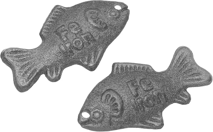 MAGICLULU Cast Iron Fish Cooking Tool 2-Pack Natural Iron Supplement for Vegan Nutrition Athletes Pregnant Women Safe Boost for Cooking Soups and Foods