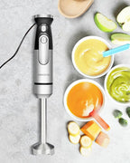 Amateys Immersion Blender Handheld,700W Hand Mixer Infinitely Variable Speeds,Multi-function Stainless Steel Stick Electric Kitchen Smoothie Blender with Detachable Whisk, Milk Frother,for Soup Puree