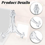 3 Pack Acrylic Frame Holder Stand, 3 Size Clear Plate Display Stand, Foldable Plate Stands for Display Platter, Dish, Book, Photo