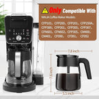 12 Cup Coffee Pot Replacement for Ninja Coffee Maker CFP101 CFP201 CFP301 CFN601 CFP250A CFP300 CFP307, Glass Carafe Replacement with Brew-Through Lid, Ninja Coffee Pot Replacement with Sturdy Handle