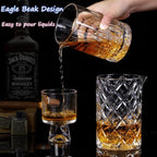 Gusnilo 24 Oz Cocktail Shaker Glasses - 710ml Crystal Bar Mixing Glass Set with Stirring Glasses (2PCS) for Whiskey, Martini, Old Fashioned