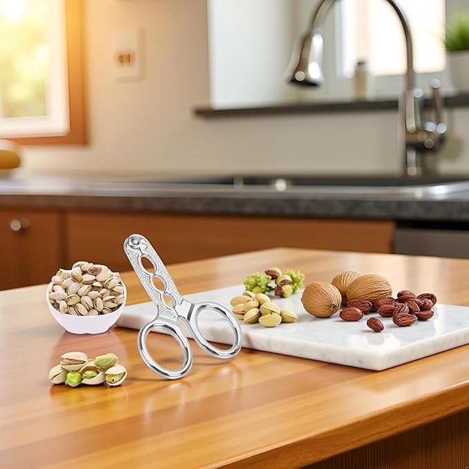 2Pcs Nut Crackers Nuts Pistachio Sheller Opener Kitchen Tools Stainless Steel Nutcracker Multi-Function Walnut Pine Sheller Opener Specialty Gadgets