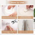 Bilillo 40PCS Adhesive Plate Hangers for the Wall, Invisible Heavy Duty Plate Holders with Wall Hooks & Storage Box, Strong Sticky Hangers for Plates, Frames & Wall Art