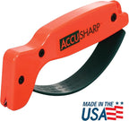 AccuSharp Knife Sharpener, Ergonomic Comfortable Handle, Compact & Easy to Use, Restore and Hone Straight & Serrated Knives, Blaze Orange
