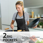 VALOME 2 Pack Kitchen Aprons, Apron for Cooking with 2 Pockets, Unisex Adjustable Neck Strap Chef Aprons for Men Women