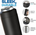 Frost Buddy Universal Buddy Can Cooler - Fits All - For Regular 12 & 16 oz or Slim-Size Bottles - Insulated Double-Walled Stainless Steel (Lights)