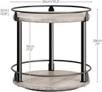 YATINEY Lazy Susan Organizer, Rotating Spice Rack, 2 Tier Spice Turntable Organizer, Industrial Turntable Spice Holder, for Kitchen Countertop and Cabinet, Compact and Versatile, Greige SR22BG