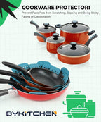 BYKITCHEN Pan Protectors for Stacking, Pan Pot Separators Pads with Stars, Felt Pot Divider Protectors for Stacking and Protecting Your Cookware(6pcs & 3 Sizes)