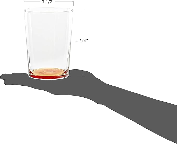 Red Co. Multicolor Large Drinking Glasses for Water, Juice and Cocktails, 16 Ounce - Set of 6