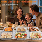8x8 Aluminum Pans with Clear Lids - 20 Pack Disposable Baking Pans, Tin Foil Trays for Baking Cake, Cooking, Heating, Storing and Prepping Food