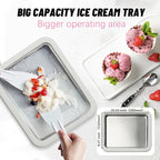 Rolled Ice Cream Maker Kit, At Home Ice Cream Roller Maker Machine with Instant Freeze Tray with Lid & 2 Spatulas, roll ice cream maker for Family Activities, Frozen Yogurt Machine