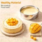 E-far 5 Inch Cake Pan Set of 3, Stainless Steel Small Round Baking Pans Tins for Layer Smash Birthday Cakes, Dishwasher & Oven Safe, Healthy & Non-toxic, Leak Proof & Mirror Polished