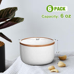 Ramekins Set of 6, 6 oz Creme Brulee Ramekin Oven Safe, Porcelain Ramekin Bowls, Mini Cheesecake Pans, Small Baking Dish, Dipping Sauce Bowls, Ramekins for Baking Souffle, Ice Cream - Vanilla White