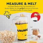 Peanuts DASH Fresh Pop Popcorn Maker - Oil-Free, Air Popcorn Popper - With Measuring Cup & Recipe Guide - Perfect for Movie Nights - 16 Cups