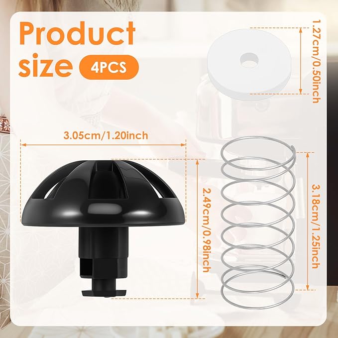 4 Pcs Efficient Coffee Replacements Brew Basket Spring Loaded Stopper Kit, Easy to Install Coffee Machine Accessory for 185774-000-000 112435-000-000