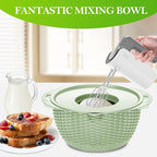4 in 1 Colander with Bowl Set, Food Strainers and Colanders, Colander for Kitchen, Pasta Strainer, Fruit Washing Bowl, Kitchen Essentials Strainer Basket Bowl, Green, Christmas & New Year Gifts