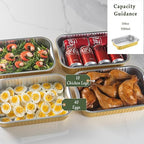 13" x 8.8" Heavy-Duty Aluminum Foil Pans with Lids & Handles, 118oz, 5 Pack – Extra-Thick Disposable Foil Containers for Oven, Baking, Freezer & Food Storage