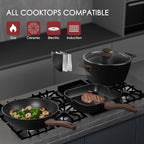Kikcoin Pots and Pans Set Non Stick 31 Piece Kitchen Nonstick Cooking Cookware Sets with Grill Pan Saucepan Baking Sheet Utensil, Black