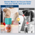 LOVE MOMENT Electric Mason Jar Vacuum Sealer Kit for Wide Mouth and Regular Mouth Mason Jar - Green