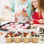 WIKDAY 12 Count x 25 Sets Plastic Cupcake Containers, Durable and BPA-Free Cupcake Holder with Lid for Easy Transport Storage, Stackable Clear Cupcake Carriers, Reusable Dessert Boxes