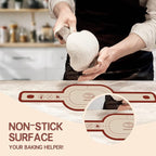 Silicone Bread Sling Oval and Round, 2 PCS Nonstick＆Reusable Bread Baking Mats, Easy-To-Clean Dutch Oven Liners, Sourdough Bread Baking Supplies (Oval and Round, Red)