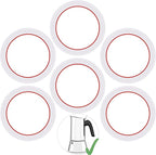 [UPGRADED] Sealing Gasket for Bialetti New Venus Induction 10 Cups (15.5Oz 460ML) Stovetop Espresso Maker-6 PCS Silicone Seal Ring for Venus Kitty Musa Class Stainless Steel Stovetop Coffee Maker Pot