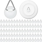 Patelai 80 Pieces Invisible Plate Hangers Wall Adhesive Picture Hangers Vertical Plate Holders for Hanging Decorative Plates Wall Hooks Display Art Photo Frames Paintings