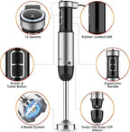 Immersion Blender Handheld for Kitchen,Emulsion Blender Handheld with Titanium Blades,12 Speed Electric Hand Mixer with BPA Free Attachments:Chopper Bowl,Whisk,Milk Frother,Measuring Cup