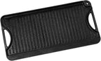 VEVOR Reversible Grill/Griddle, 20x10 inch Pre-Seasoned Cast Iron Griddle, Portable Rectangular Pan with Handle, Family Cookware for Indoor/Outdoor Stove Top Burner, Gas, Camping BBQ, Black