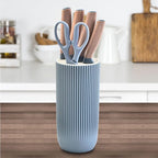 Kitchen Knife Set, Retrosohoo 6-Pieces Blue Sharp Knife Set for Kitchen, Non-stick Non-slip Stainless Steel Chef Knife Set with Universal Knife Block Suitable for Home Restaurant (Dusty Blue)