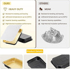 Aluminum Foil Pan with Lids,Heavy Duty Disposable Aluminum Baking Pans,14.57"×10.63" Steam Table Pan for Cooking,Heating, Storing,Prepping Roasting and Chafing(15 Pack Black and Gold w/Lids)