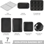 CHEFMADE Bakeware Set, 7-Piece Nonstick Kitchen Baking Set Carbon Steel Oven Bakeware