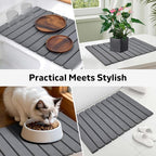Large Stone Dish Drying Mat for Kitchen Counter, 24"×16", Collapsible Quick Dry Dish Drying Mat, Ultra Absorbent Diatomaceous Earth Mats for Dishes Bottles Cups, Match Any Countertop - Grey