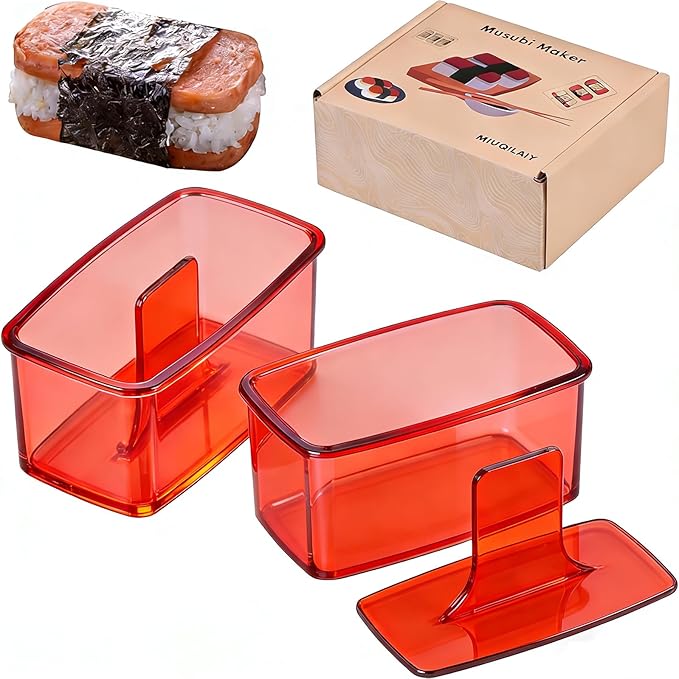 2PCS Red Musubi Maker press mold,Non-stick,BPA-Free sushi mold,Make Hawaiian Musubi at Home or Hawaii Restaurants