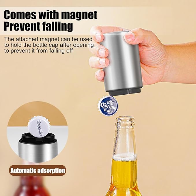 Destapadores De Cerveza Automatic Bottle Opener Premium Beer Bottle Opener Bottle Openers for Seniors,QUICK Fun Bartender Openning Tool for Corkscrew Lid Home Bars Kitchen