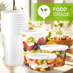 NEEBAKE 60 Set Deli Containers with Lids - 8oz 12oz 16oz 32oz Combo Plastic Food Storage Containers with Lids, Assorted Size To-Go Containers, Meal Prep Variety pack