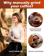 Manual Coffee Grinder With Ceramics Burr For Espresso,French Press,5 Adjustable Settings,Hand Maker with Built-In Burr,For Home Use and Camping Travel,Coffee Bean Grinders With Hand Crank
