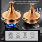 Stainless Steel Moroccan Tagine Pot, Large Moroccan Tajine Casserole with Cone-Shaped Lid, Non Stick Tagine Cooking Pot with 2 Handles(22cm/8.6in, Silver)
