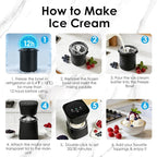 KITOART Ice Cream Maker Machine, Premium Electric Ice Cream Mini Maker Machine for Gelato, Sorbet & Frozen Yogurt - Low-Noise Operation - Easy to Clean