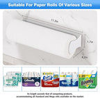Paper Towel Holder Under Cabinet, White, Adhesive & Wall Mount, Under Counter Paper Towel Rack for Kitchen and Bathroom, Home and Kitchen Decor