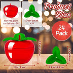 Woozettn 24PCS Plastic Apple-Shaped Containers with Lids,Mini Red Apple Candy Jars for Wedding Favors,Office Desk Storage & Seasonal Home Décor Gifts