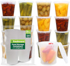 Freshware Food Storage Containers [240 Set] 24 oz Plastic Deli Containers with Lids, Slime, Soup, Meal Prep Containers | BPA Free | Stackable | Leakproof | Microwave/Dishwasher/Freezer Safe