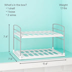 YouCopia UpSpace Water Bottle and Travel Mug Cabinet Organizer, Adjustable Storage Rack for Kitchen Organization, 2 Shelf Classic Edition