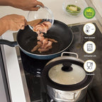 Ydeapi Universal Lids for Pots, Pans & Skillets - Fits 6.5", 7" & 8" Diameter, 9.5", 10" & 11" Diameter Cookware，Tempered Glass with High Heat Resistant Silicone Rim-2PK Cookware（2PK）