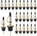 Pafusen 24 Pack Liquor Bottle Pourers, Liquor Pour Spout for Liquor Bottles, Stainless Steel Olive oil Dispenser Spout, Alcohol Pourer Spouts Dust Caps Covers Fixed, Gold