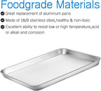 Baking Sheets 5 Pieces, Bastwe Cookie Sheets Set of 5 Stainless Steel Baking Pans Toaster Oven Tray Pans, Rectangle Size 12 × 9 × 1 inch, Rustproof & Healthy & Easy Clean & Dishwasher Safe