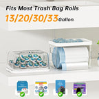 2-in-1 Trash Bag Holder Laundry & Dishwasher Pods Container,Garbage Bag Dispenser with Removable Lids,Kitchen Organizer and Under Sink Storage Box
