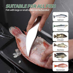 2 PCS Fish Scaler, Stainless Steel Fish Scale Remover, Fish Descaler Tool with Serrated Blade Design, Ideal for Home, Kitchen, Seafood Markets, and Professional Use