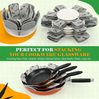 BOYAN Thicker Pot and Pan Protectors, Felt Pot Protectors for Stacking, Set of 6 & 3 Different Sizes, Pan Separators for Stacking Cookware Skillet Ceramic Saucepan Glassware