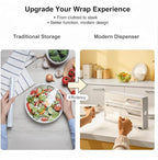 Li & Zhao Plastic Wrap Dispenser with Cutter - 3 in 1 Wrap Organizer with Cutter Foil and Plastic Wrap Organizer Baggie Organizer for Drawer Aluminum Foil Organizer Kitchen Wrap Organizer for 12" Roll